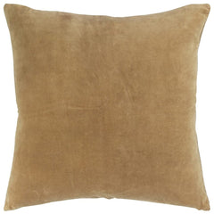 Gold Solid Reversible Cotton Velvet Throw Pillow - Homeroots