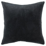 Black Solid Reversible Cotton Velvet Throw Pillow - Homeroots
