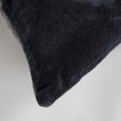 Black Solid Reversible Cotton Velvet Throw Pillow - Homeroots