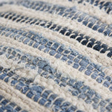 Denim Blue Repurposed Woven Strips Lumbar Pillow - Homeroots - Flyclothing LLC