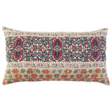 Red Beige Patterned Panel Lumbar Pillow - Homeroots