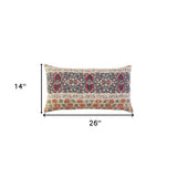 Red Beige Patterned Panel Lumbar Pillow - Homeroots - Flyclothing LLC