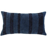Navy Dimensional Stripe Modern Lumbar Pillow - Homeroots