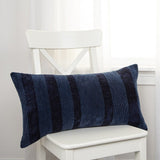 Navy Dimensional Stripe Modern Lumbar Pillow - Homeroots
