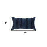 Navy Dimensional Stripe Modern Lumbar Pillow - Homeroots - Flyclothing LLC