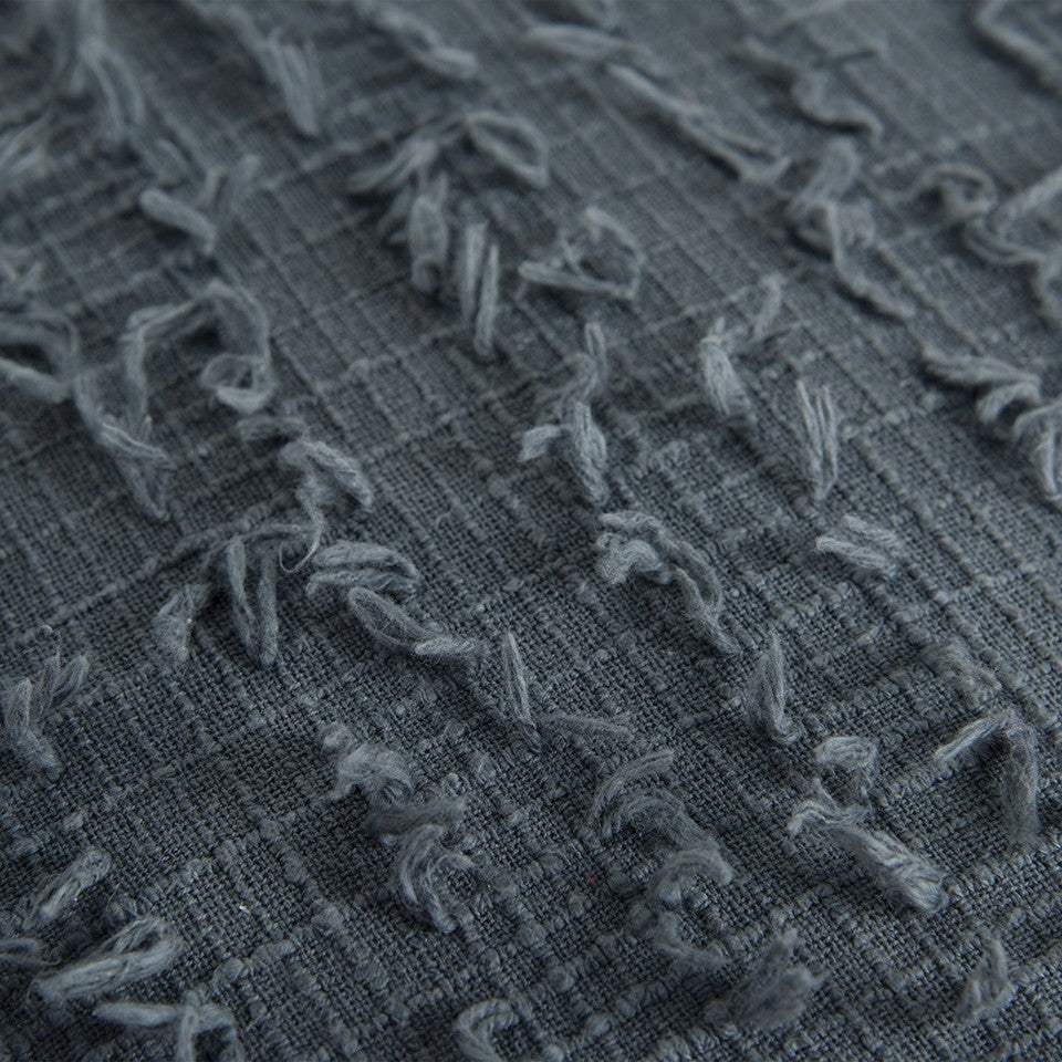 Gray Tasseling Fringe Texture Throw Pillow - Homeroots - Flyclothing LLC