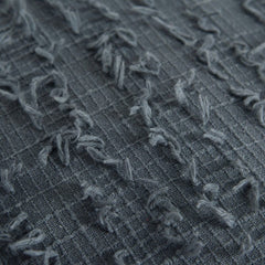 Gray Tasseling Fringe Texture Throw Pillow - Homeroots
