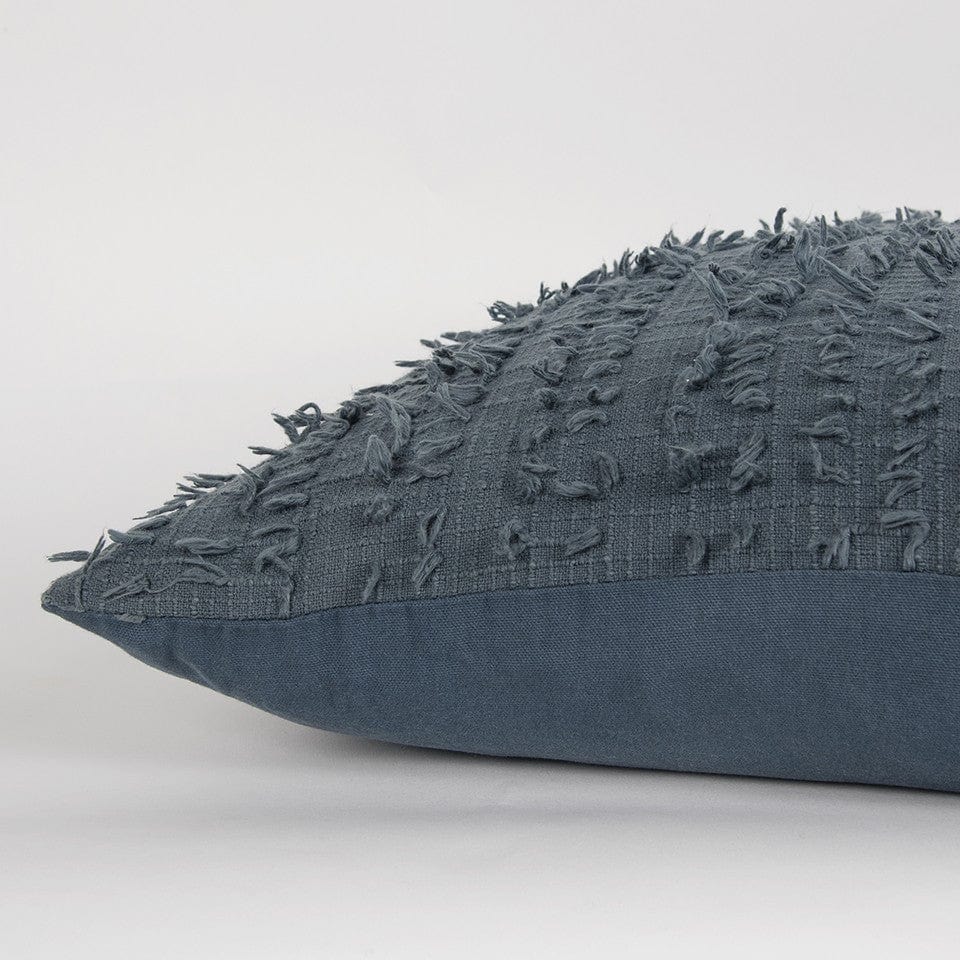 Gray Tasseling Fringe Texture Throw Pillow - Homeroots