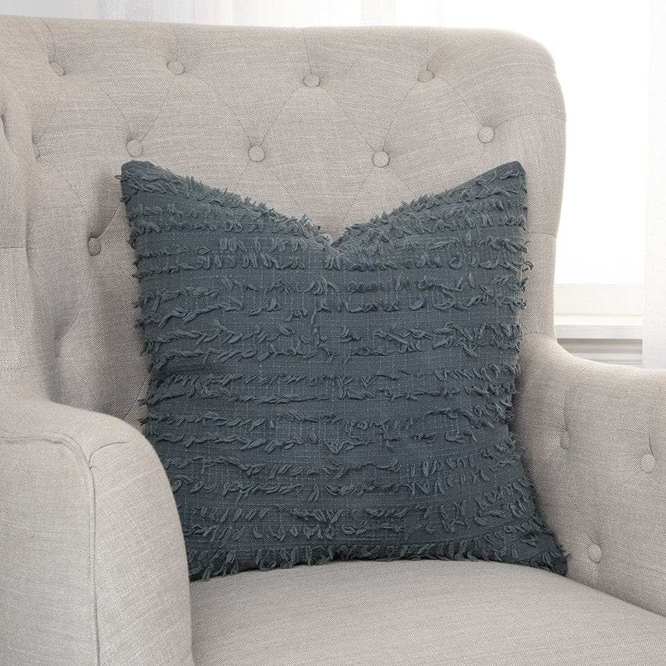 Gray Tasseling Fringe Texture Throw Pillow - Homeroots - Flyclothing LLC