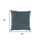 Gray Tasseling Fringe Texture Throw Pillow - Homeroots - Flyclothing LLC