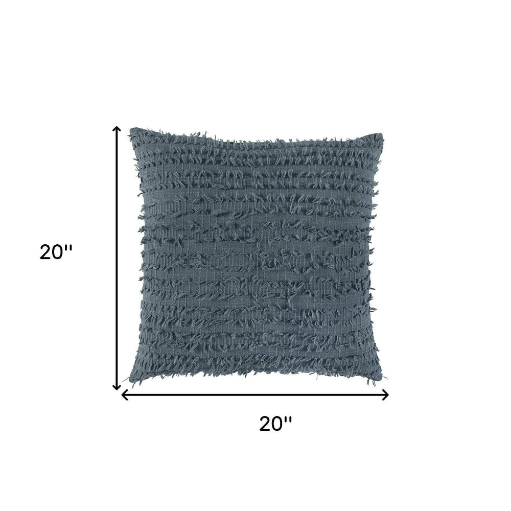 Gray Tasseling Fringe Texture Throw Pillow - Homeroots - Flyclothing LLC