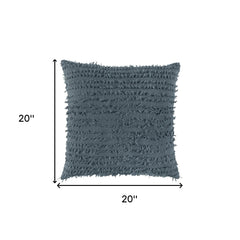 Gray Tasseling Fringe Texture Throw Pillow - Homeroots