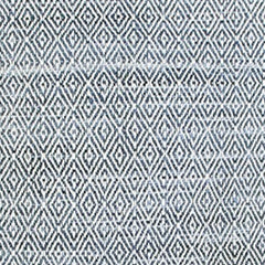 20" Blue and Ivory Herringbone Cotton Throw Pillow With Tassels