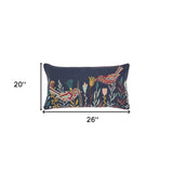 Blue Botanical and Bird Embroidered Lumbar Pillow - Homeroots - Flyclothing LLC
