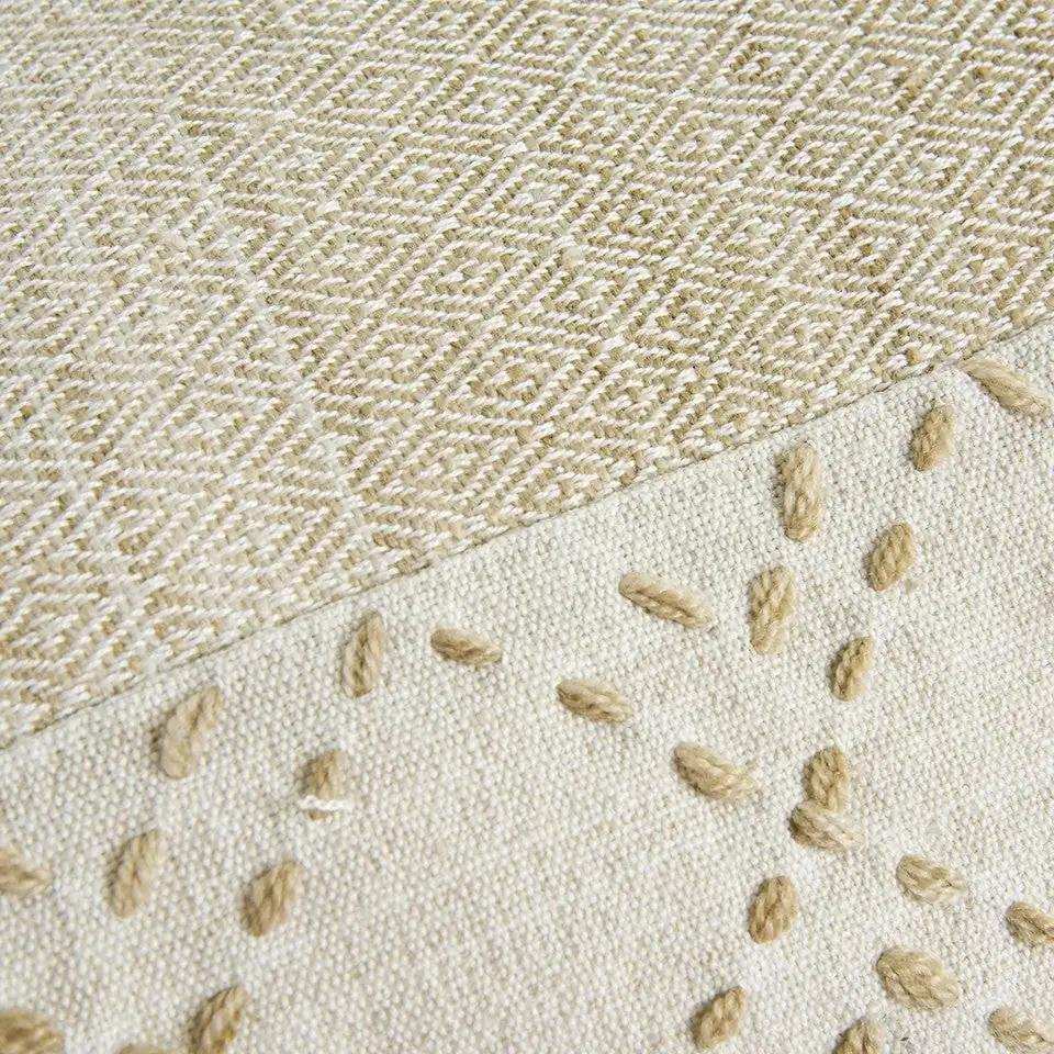 Ivory Blush Accent Stitch Color Block Throw Pillow - Homeroots - Flyclothing LLC