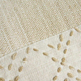 Ivory Blush Accent Stitch Color Block Throw Pillow - Homeroots - Flyclothing LLC