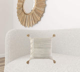Ivory Blush Accent Stitch Color Block Throw Pillow - Homeroots - Flyclothing LLC