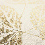 Ivory Gold Metallic Foil Leaf Pattern Throw Pillow - Homeroots - Flyclothing LLC