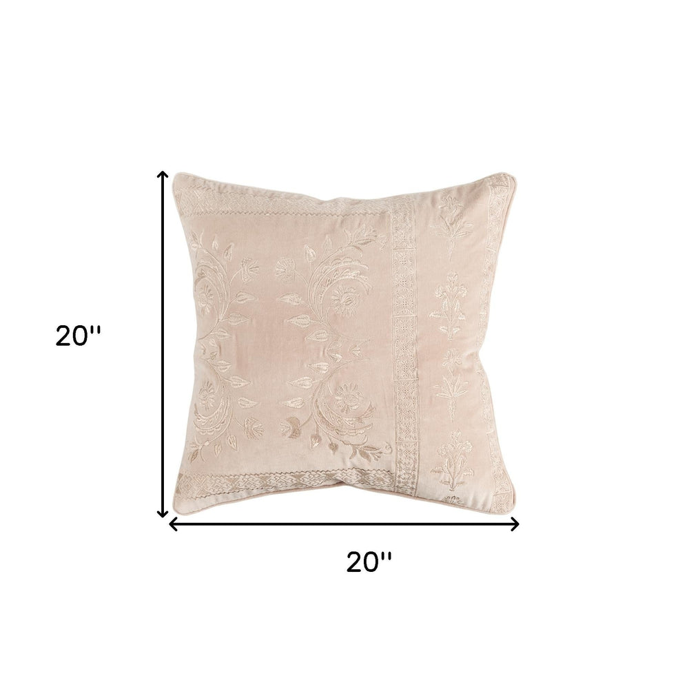 20" Blush Cotton Throw Pillow - Homeroots - Flyclothing LLC