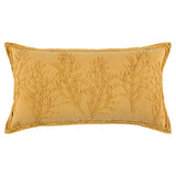 14" X 26" Yellow Botanical Throw Pillow With Embroidery - Homeroots