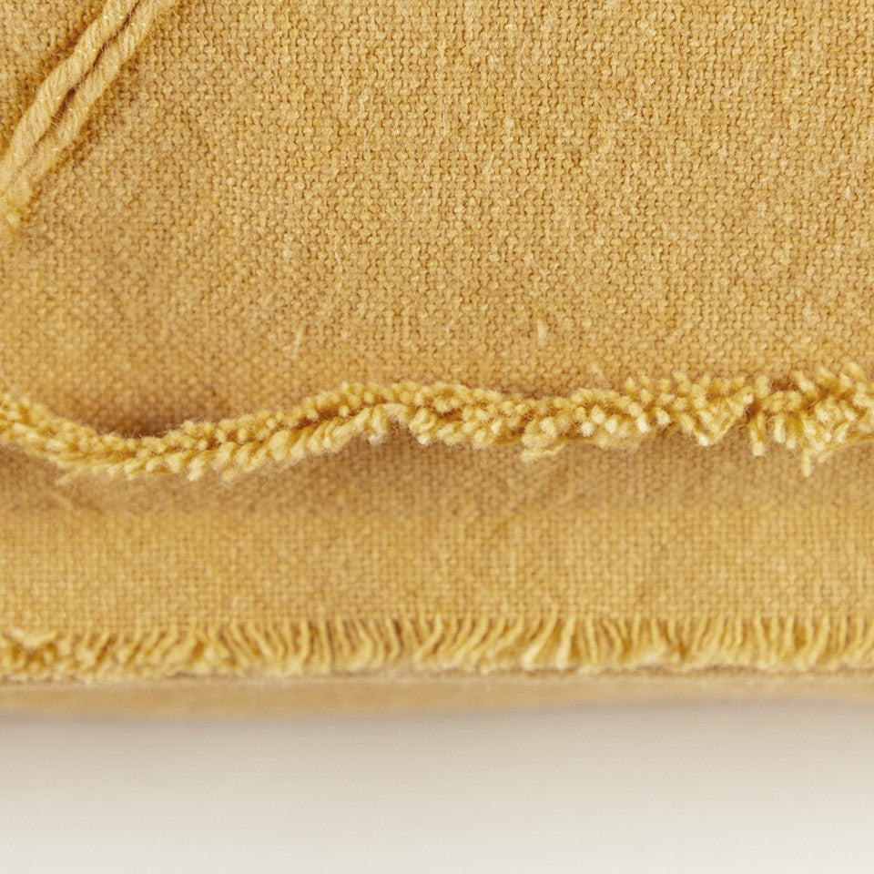 14" X 26" Yellow Botanical Throw Pillow With Embroidery