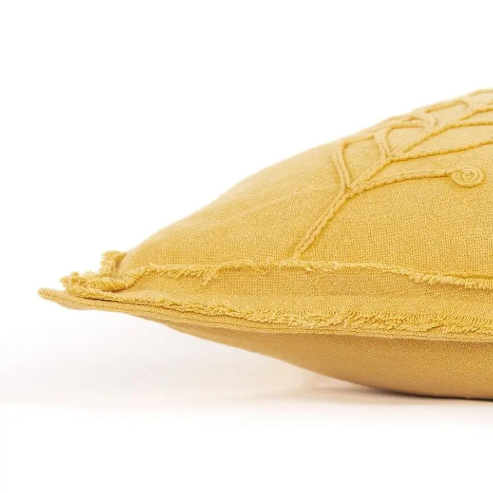 14" X 26" Yellow Botanical Throw Pillow With Embroidery - Homeroots - Flyclothing LLC