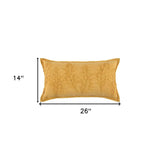 14" X 26" Yellow Botanical Throw Pillow With Embroidery - Homeroots - Flyclothing LLC