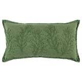 14" X 26" Green Tone on Tone Botanical Throw Pillow With Embroidery - Homeroots