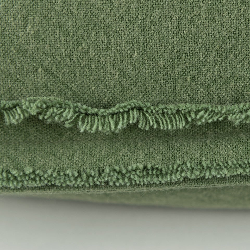14" X 26" Green Tone on Tone Botanical Throw Pillow With Embroidery