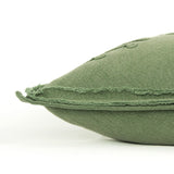 14" X 26" Green Tone on Tone Botanical Throw Pillow With Embroidery - Homeroots