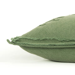 14" X 26" Green Tone on Tone Botanical Throw Pillow With Embroidery