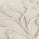 Beige Botanical Pattern Embroidered Lumbar Pillow - Homeroots - Flyclothing LLC