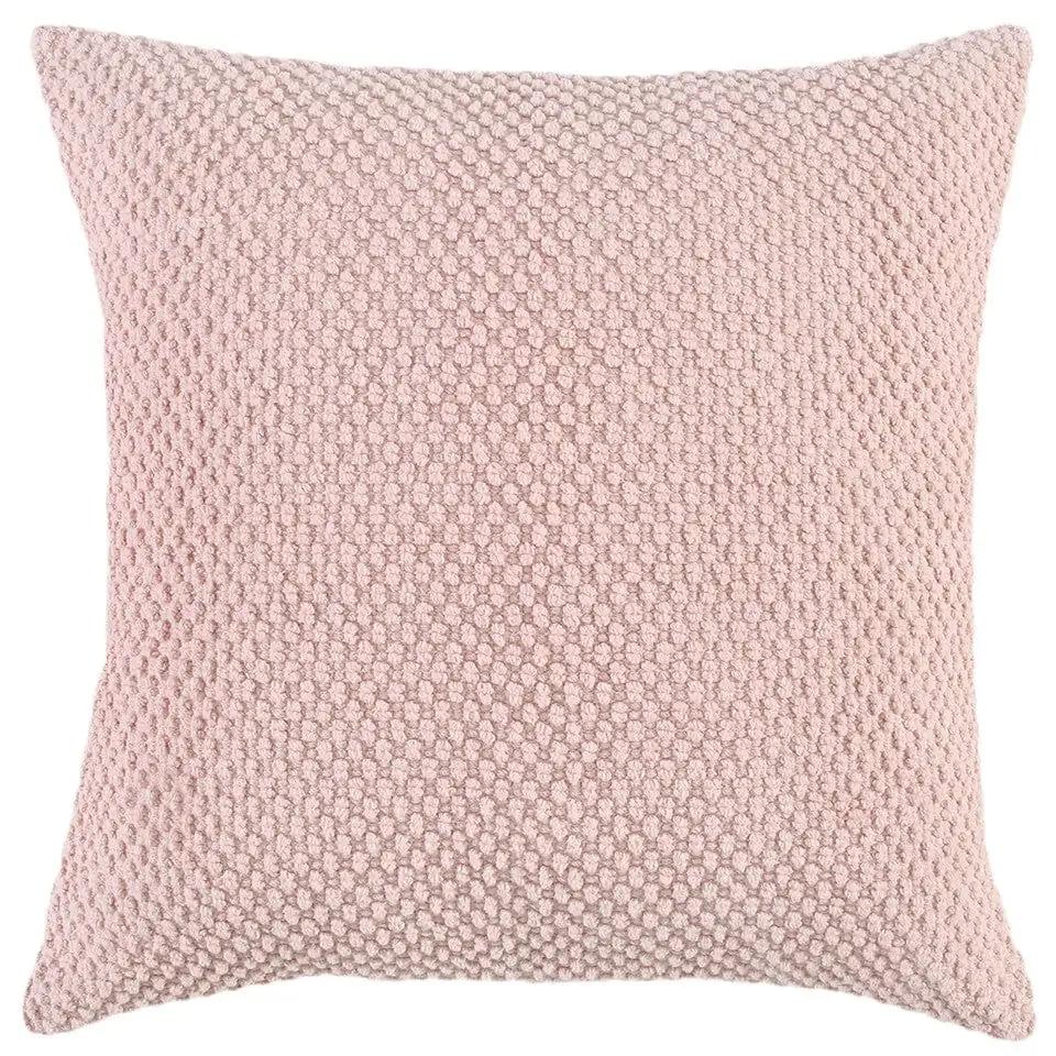Blush Pink Nubby Textured Modern Throw Pillow - Homeroots
