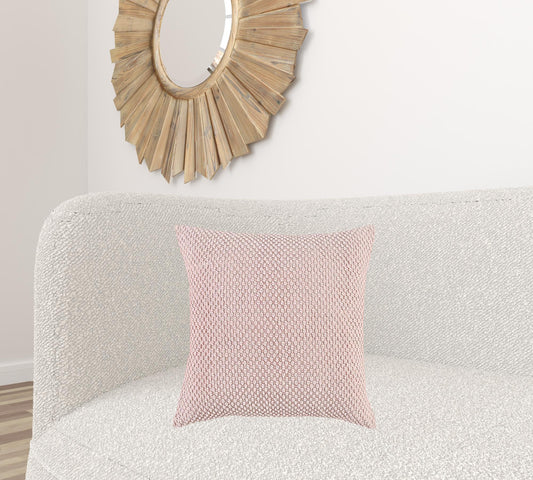 Blush Pink Nubby Textured Modern Throw Pillow