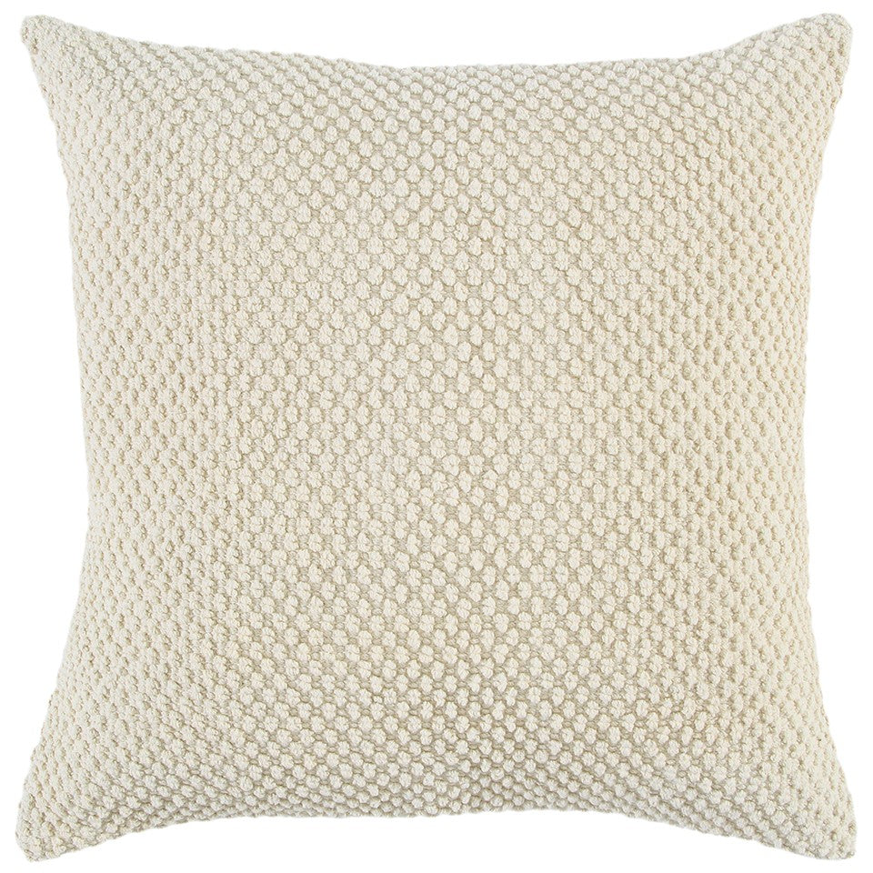 20" Natural Beige Nubby Textured Modern Throw Pillow