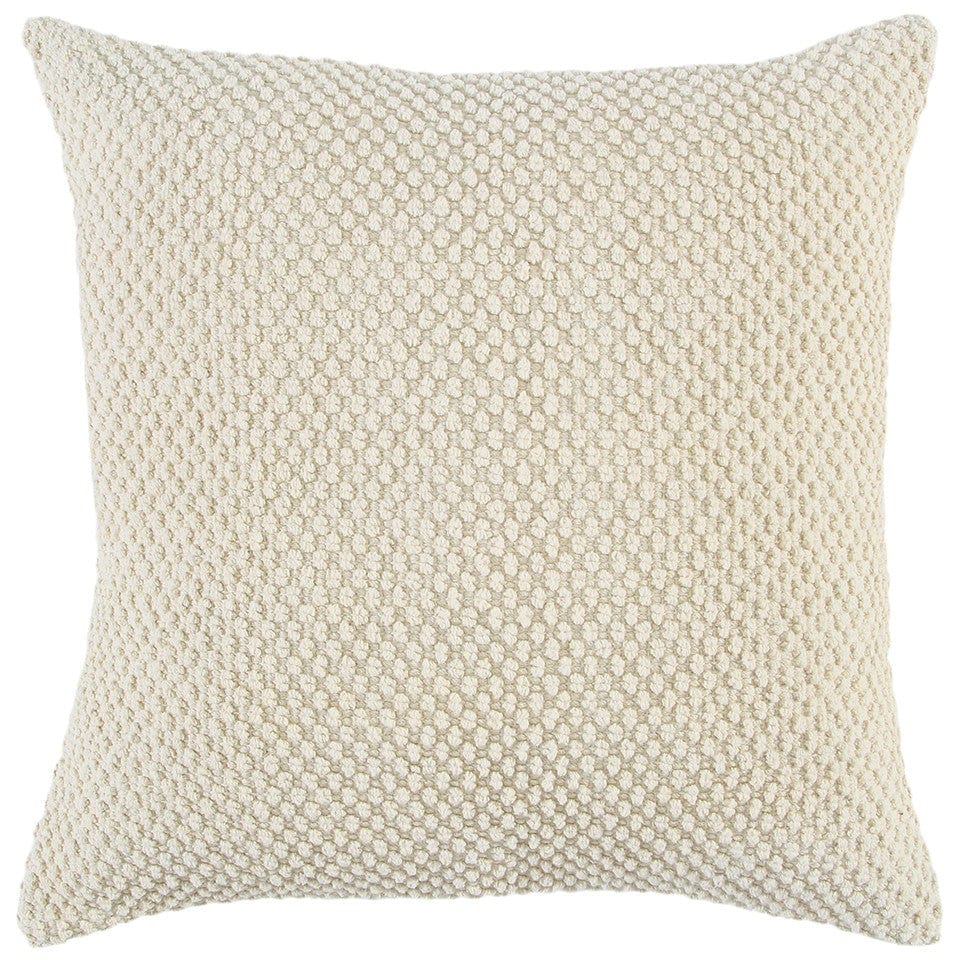 20" Natural Beige Nubby Textured Modern Throw Pillow - Homeroots