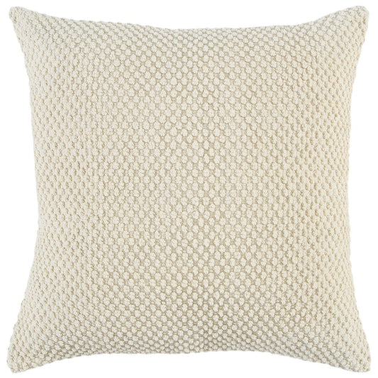 20" Natural Beige Nubby Textured Modern Throw Pillow