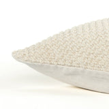 20" Natural Beige Nubby Textured Modern Throw Pillow - Homeroots