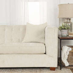 20" Natural Beige Nubby Textured Modern Throw Pillow