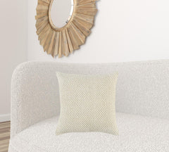 20" Natural Beige Nubby Textured Modern Throw Pillow