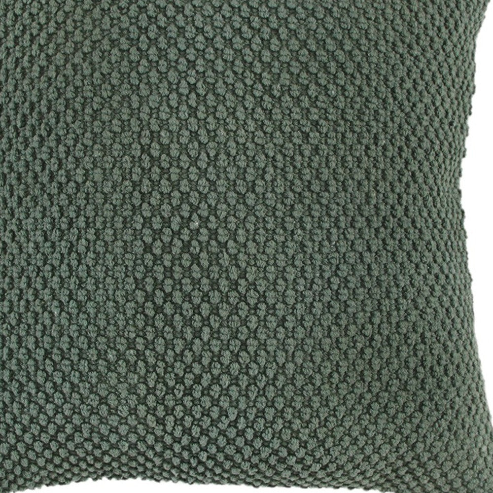 20" Olive Green Cotton Throw Pillow