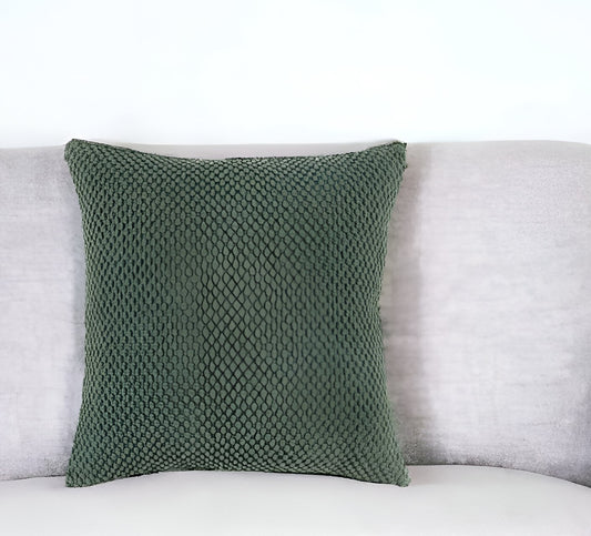 20" Olive Green Cotton Throw Pillow