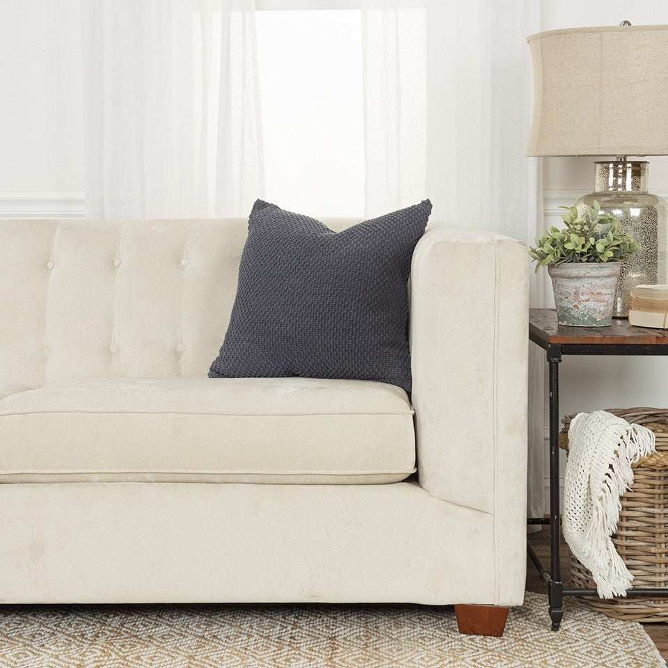 Dark Gray Nubby Textured Modern Throw Pillow - Homeroots - Flyclothing LLC