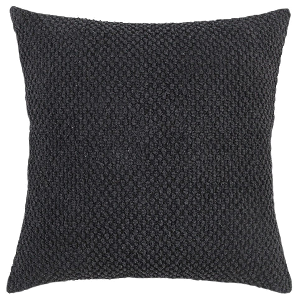 20" Black Nubby Textured Modern Throw Pillow - Homeroots