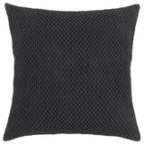 20" Black Nubby Textured Modern Throw Pillow - Homeroots