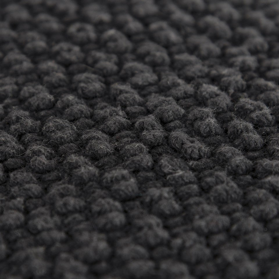 20" Black Nubby Textured Modern Throw Pillow