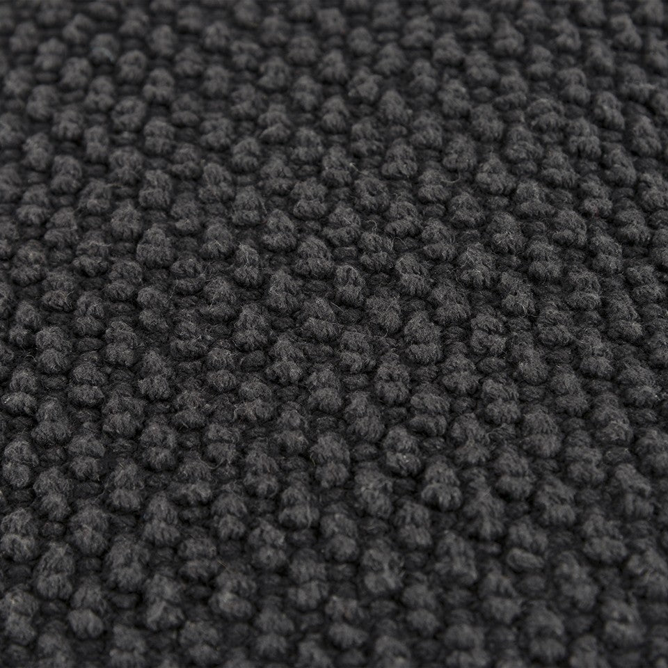20" Black Nubby Textured Modern Throw Pillow