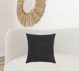 20" Black Nubby Textured Modern Throw Pillow - Homeroots - Flyclothing LLC