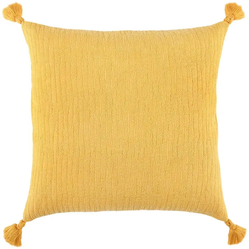 Gold Solid Tonal Abstract Stripe Throw Pillow - Homeroots