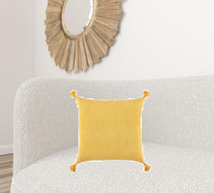 Gold Solid Tonal Abstract Stripe Throw Pillow